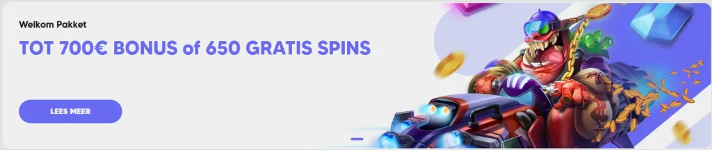 Welkom Pakket tot 700 euro bonus of 650 gratis spins